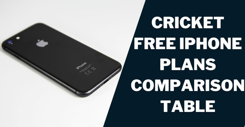 Cricket Free iPhone Plans Comparison Table