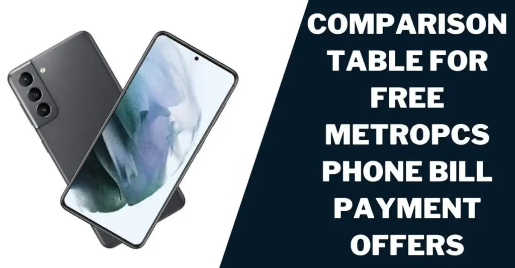 How to Pay My Phone Bill for Free MetroPCS Online 3 Comparison Table for Free MetroPCS Phone Bill Payment Offers