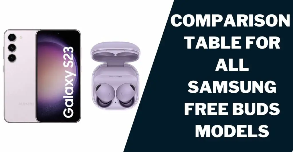 Comparison Table for All Samsung Free Buds Models