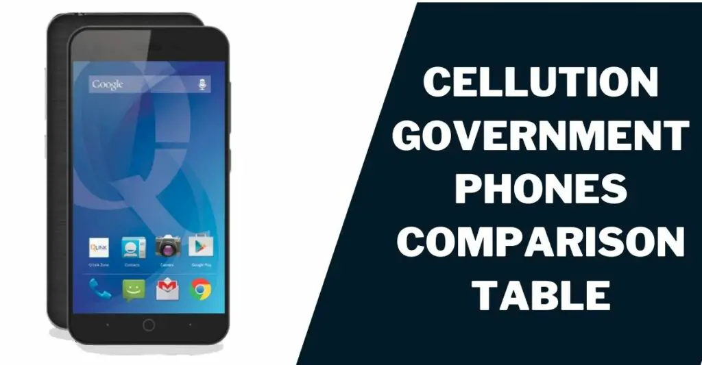 Cellution Government Phones Comparison Table