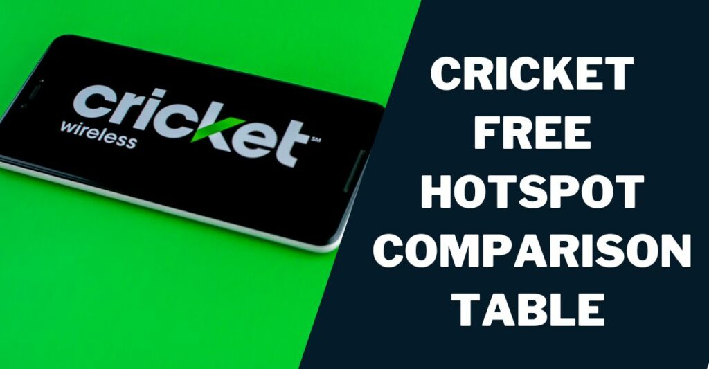 Cricket Free Hotspot Comparison Table