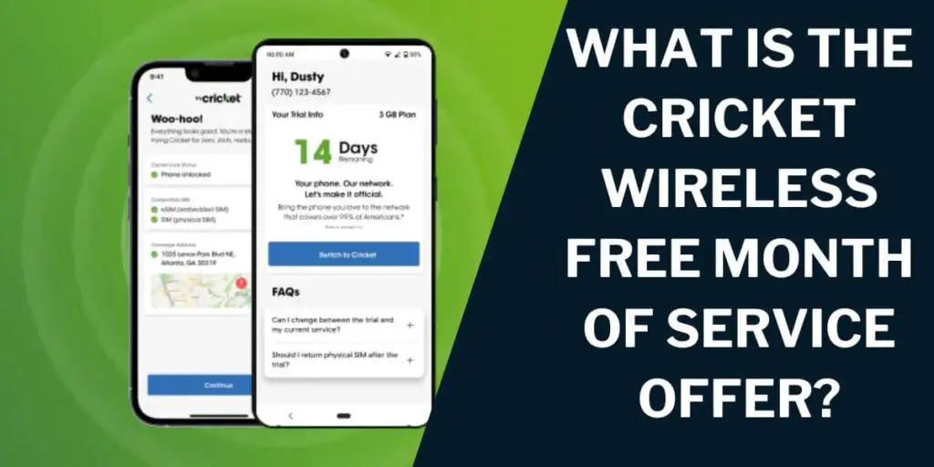 What is the Cricket Wireless Free Month of Service Offer?